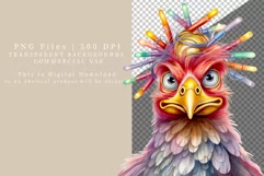 Funny chicken clipart, Christmas lights, Christmas clipart Product Image 2