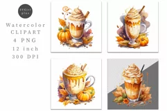 Coffee clipart, Autumn clipart, Pumpkin spice latter clipart Product Image 1
