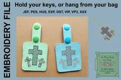 3 Crosses Key Fob - Embroidery Design Product Image 2