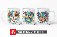 Cute puppy mug design, mug sublimation, dog png Product Image 1