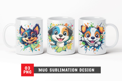 Cute puppy mug design, mug sublimation, dog png Product Image 1