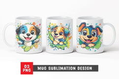 Cute puppy mug design, mug sublimation, dog png Product Image 1
