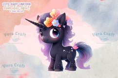 Cute Baby Unicorn Sublimation Clipart Product Image 4