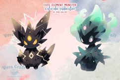 Cute Element Monsters Watercolor Sublimation Clipart Product Image 5