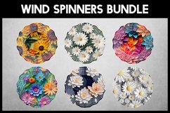 6 3D Flowers Wind Spinner Sublimation I Flower Wind Spinners Product Image 1