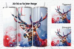 3D 4th Of July Deer 20/30oz Skinny Tumbler Product Image 1