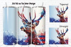 3D 4th Of July Deer 20/30oz Skinny Tumbler Product Image 1