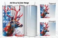 3D 4th Of July Deer 20/30oz Skinny Tumbler Product Image 1