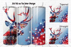 3D 4th Of July Deer 20/30oz Skinny Tumbler Product Image 1