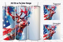 3D 4th Of July Deer 20/30oz Skinny Tumbler Product Image 1