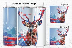 3D 4th Of July Deer 20/30oz Skinny Tumbler Product Image 1