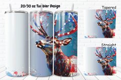 3D 4th Of July Deer 20/30oz Skinny Tumbler Product Image 1