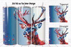 3D 4th Of July Deer 20/30oz Skinny Tumbler Product Image 1