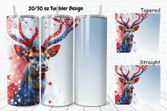 3D 4th Of July Deer 20/30oz Skinny Tumbler Product Image 1