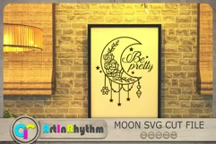 Be pretty Svg, Crescent Moon Svg, Moon Svg, Floral Moon Svg Product Image 4
