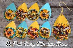 Earring teardrop sublimation design 3D A Bee Quilling Art Product Image 1