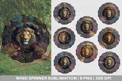 3D a lion Floral Wind Spinner | Sublimation Spinner Design Product Image 1