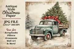 Christmas Vintage Truck Scrapbook Paper Product Image 3