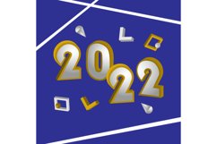 3d abstract 2022 design vector on blue Product Image 1