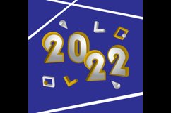 3d abstract 2022 design vector on blue Product Image 2