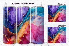 3D Abstract Boho Alcohol Ink 20/30oz Skinny Tumbler Product Image 1