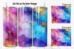 3D Abstract Boho Alcohol Ink 20/30oz Skinny Tumbler Product Image 1