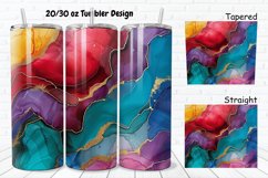 3D Abstract Boho Alcohol Ink 20/30oz Skinny Tumbler Product Image 1