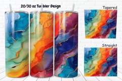 3D Abstract Boho Alcohol Ink 20/30oz Skinny Tumbler Product Image 1