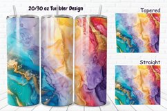 3D Abstract Boho Alcohol Ink 20/30oz Skinny Tumbler Product Image 1