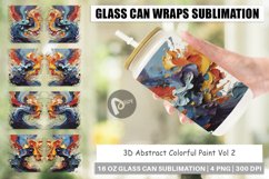 Glass Can Wraps 3D Abstract Paint Colorful Product Image 1