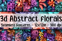 3D Abstract Florals Digital Papers - Seamless Patterns Product Image 1