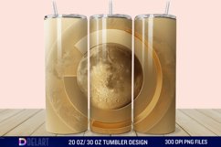 3D Abstract Golden Moon Tumbler Wrap Product Image 1