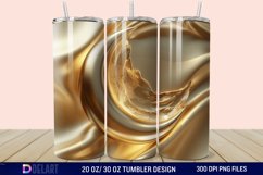 3D Abstract Golden Moon Tumbler Wrap Product Image 1