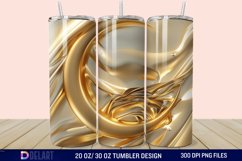 3D Abstract Golden Moon Tumbler Wrap Product Image 1
