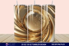 3D Abstract Golden Moon Tumbler Wrap Product Image 1