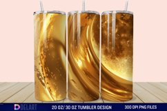 3D Abstract Golden Moon Tumbler Wrap Product Image 1