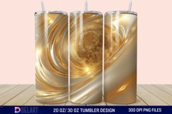 3D Abstract Golden Moon Tumbler Wrap Product Image 1