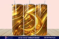 3D Abstract Golden Moon Tumbler Wrap Product Image 1