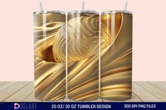3D Abstract Golden Moon Tumbler Wrap Product Image 1