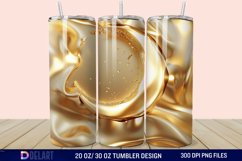 3D Abstract Golden Moon Tumbler Wrap Product Image 1