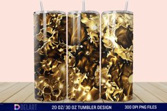 3D Abstract Golden Moon Tumbler Wrap Product Image 1