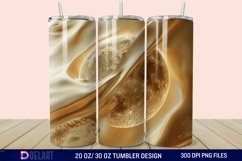 3D Abstract Golden Moon Tumbler Wrap Product Image 1