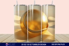 3D Abstract Golden Moon Tumbler Wrap Product Image 1
