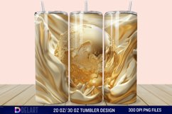 3D Abstract Golden Moon Tumbler Wrap Product Image 1