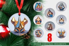 3D Abstract Shape Metallic Christmas Ornaments Product Image 1