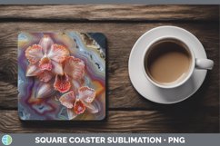 Gorgeous3D Agate Flowers Square Coaster design.