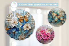 Alcohol Ink Flowers Butterfly Wind Spinner Sublimation Product Image 1