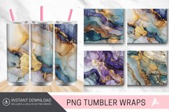 3D Alcohol Ink Modern Marble Tumbler wrap Product Image 1