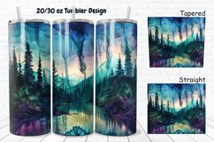 3D Alcohol Ink Northern Lights 20/30oz Skinny Tumbler Product Image 1