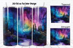 3D Alcohol Ink Northern Lights 20/30oz Skinny Tumbler Product Image 1